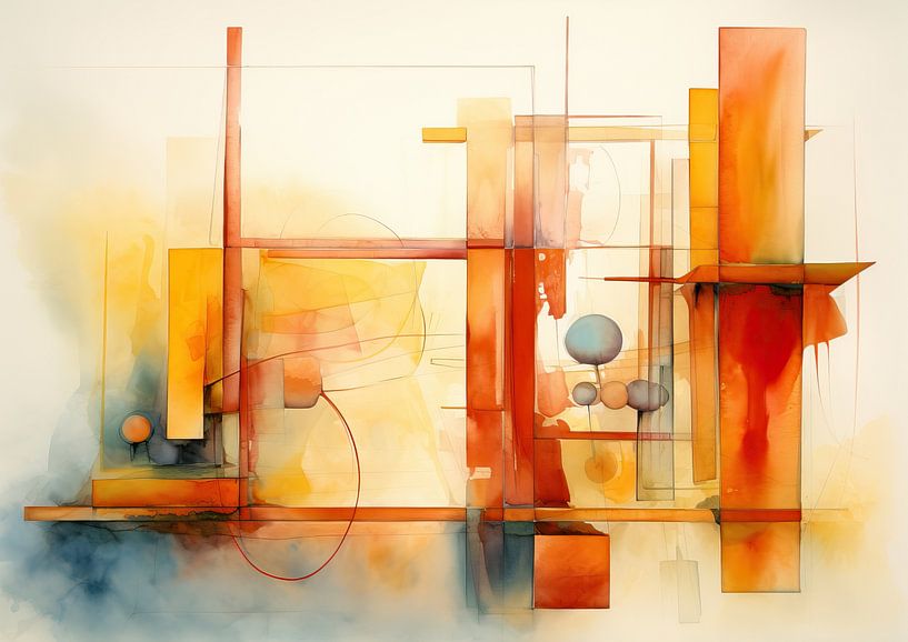 Platforms van Abstract Schilderij