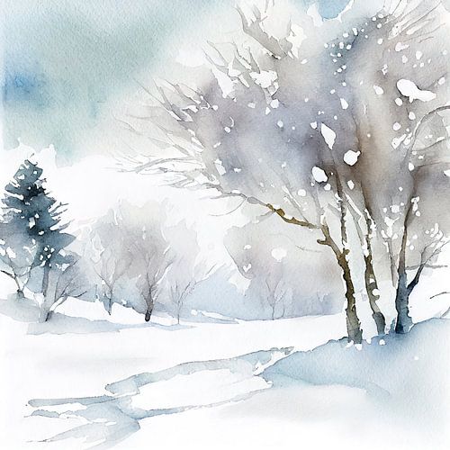 Besneeuwde bomen in de buurt van Monschau