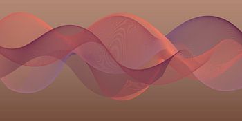 Modern abstract art. Sunset waves in purple, salmon pink and gold II