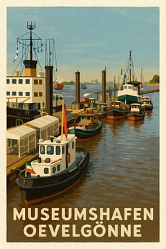Oevelgönne Museum Harbour in the morning light by Sabine Wagner