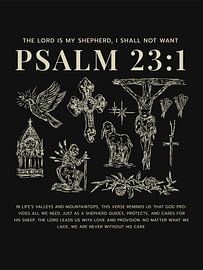 Psalm 23:1 - Der Herr ist mein Hirte Christlicher Bibelvers Drucken von Baleee