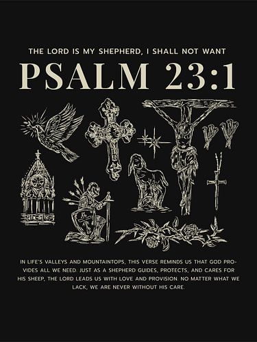 Psalm 23:1 - De Heer is mijn Herder Christelijk Bijbelvers Print
