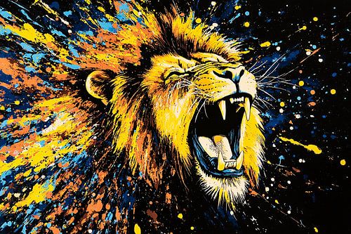 Majestueuze leeuw in kleuren