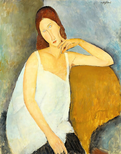 Ruhende Frau in Weiß