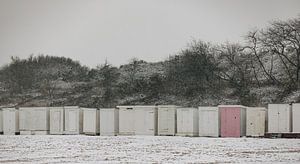 Des maisons de plage dans le froid
