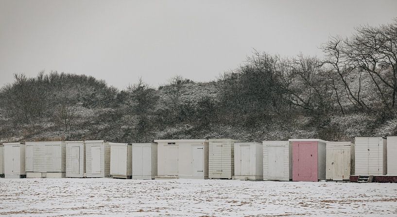 Strandhuisjes in de kou van Percy's fotografie