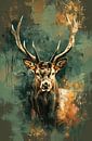 Abstract painting of deer with colours by Art & Soul Creations thumbnail
