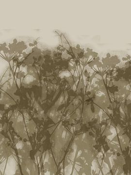 Art botanique abstrait dans des tons neutres et rétro