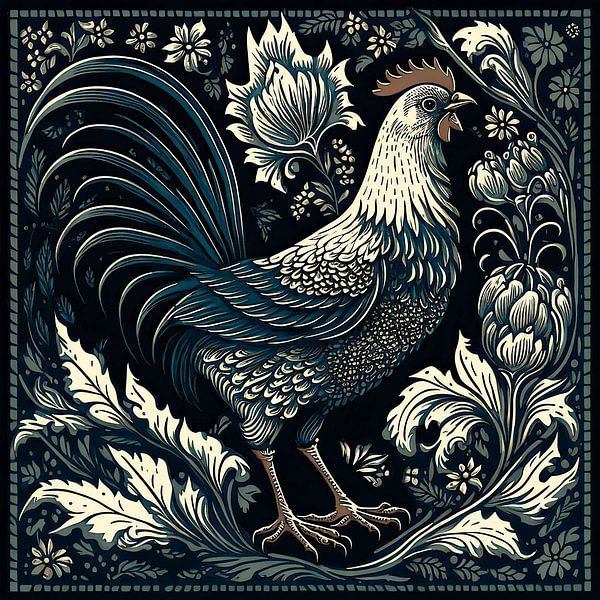 Coq folklorique par Vlindertuin-Art