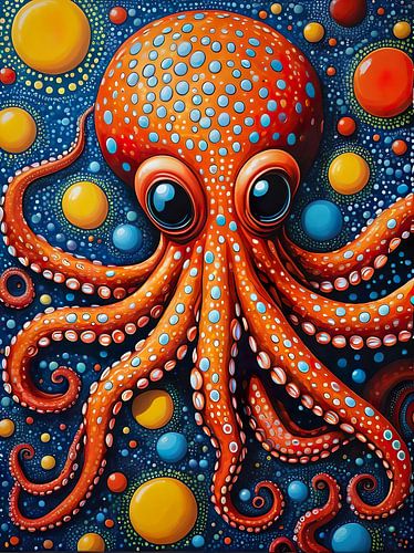 Calmar dans le style de Yayoi Kusama