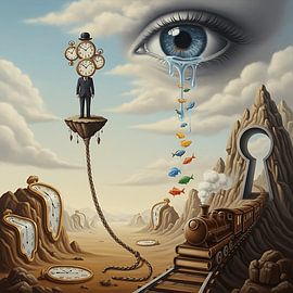 Traum jenseits der Realität - Meisterwerk der surrealistischen Kunst von Aden Pink Galerry