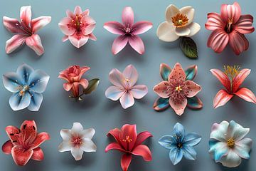 bloemkunst collectie aan de muur van Egon Zitter