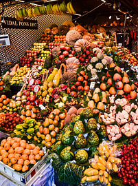 Exotic Fruit at the Market in Barcelona