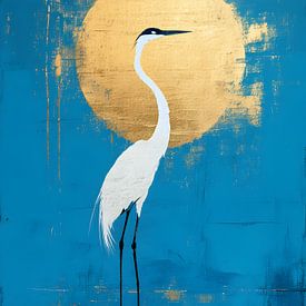 Grue dans un lac sous le soleil sur Petra Dreiling-Schewe