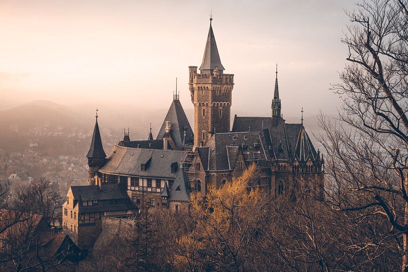 Mystiek kasteel Wernigerode in de mist van Oliver Henze