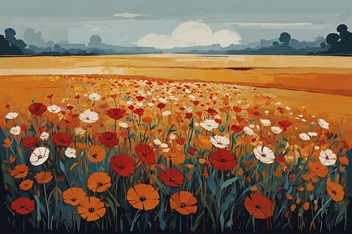 Vibrant Summer Poppies in Full Bloom