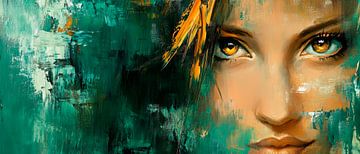 Fascination of the eyes - colourful portrait art by Poster Art Shop