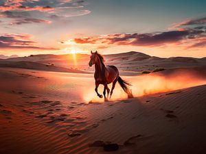 Cheval dans le désert sur Mustafa Kurnaz