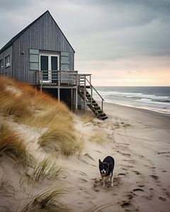 Mit Hund am Strand in Dänemark