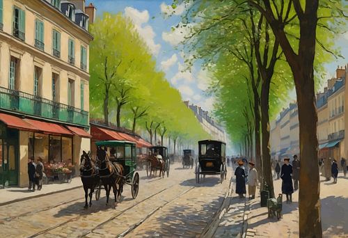 Parijse straat in Old Vintage