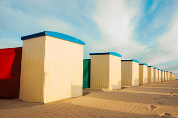 Beach huts in a row, Katwijk