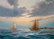 Botters at sea off Urk island by Annette Bakker thumbnail