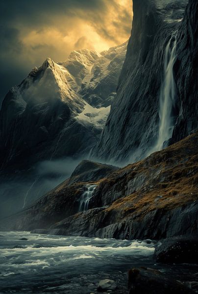 Waterval van fernlichtsicht