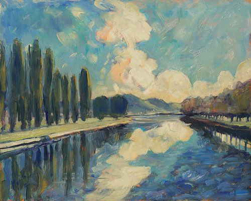 De Maas langs Robinson Eiland te Visé