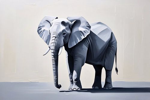 Elegante olifant in abstract ontwerp