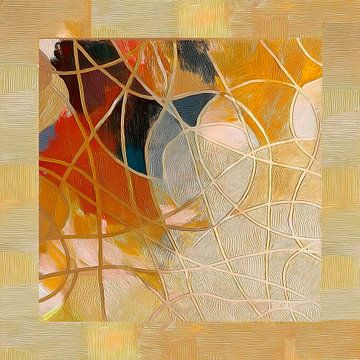 Abstract: Kleurrijk goud -1 van Studio Pieternel