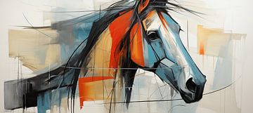 Essenz Pferdeportrait | Moderne Pferdemalerei von Wunderbare Kunst