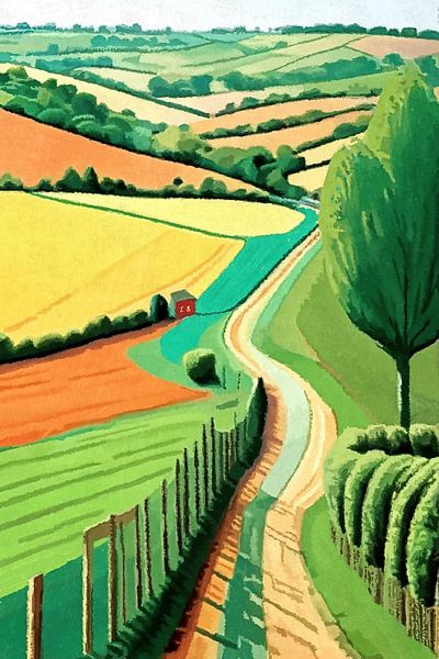 Landweg in heuvellandschap van Anna Marie de Klerk