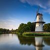 Beau ciel nuageux et belle réflexion du moulin De Hoop à Middelburg sur gaps photography