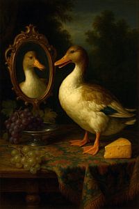 Stilleben mit Ente und Spiegel