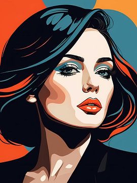 Pop Art Vrouwenportret Abstract Geometrische Kunst