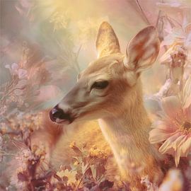 Deer among beautiful plants by ARTemberaubend