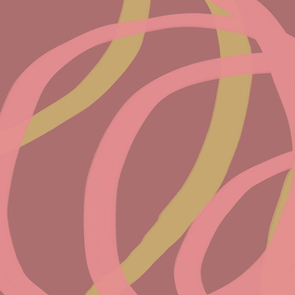 Colorful and playful modern abstract lines in pink, purple, yellow by Dina Dankers