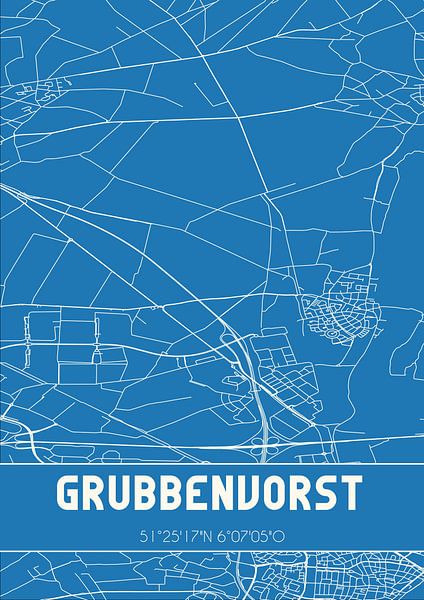 Blueprint | Map | Grubbenvorst (Limburg) by Prints of Place