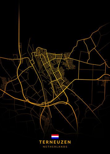 Terneuzen Stadsplattegrond Modern Zwartgoud
