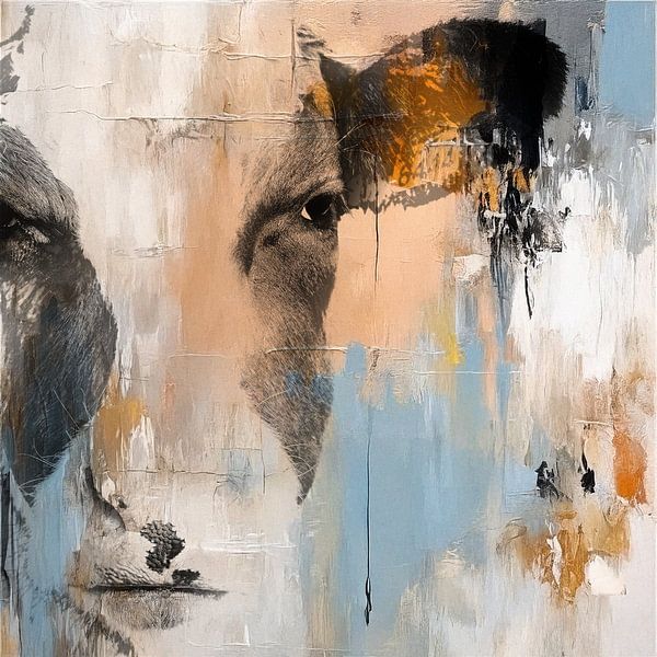 Mixed Art - Kuh Porträt von STUDIO VAN DE VEN & CO