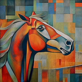 Kleurig paard (Horse) van Marjolein Deelen