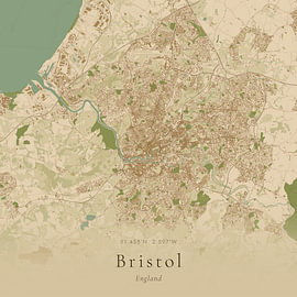 Vintage map of Bristol, United Kingdom by Prints of Place