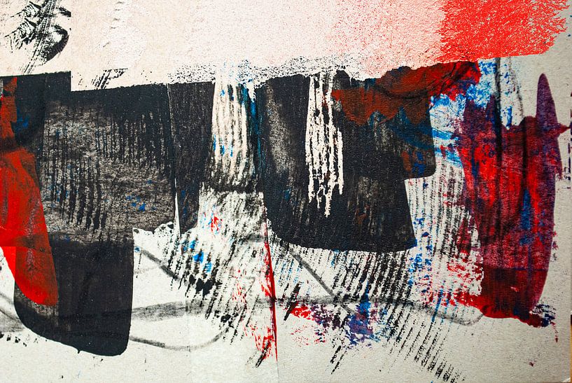Wandbild Rot Schwarz Struktur von Klaus Heidecker