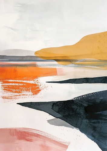 Paysage Scandinave peinture colorée