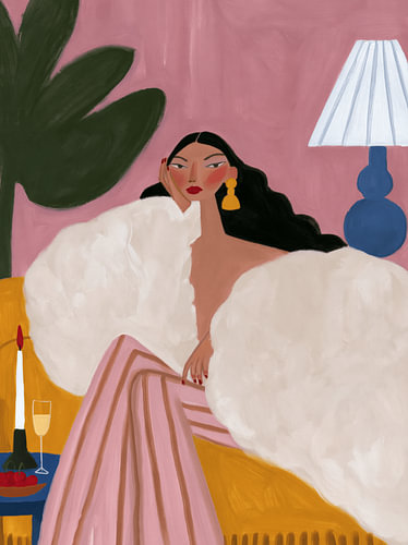 Portrait de mode contemporain dans un intérieur éclectique sur Carla Van Iersel