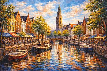 Groningen Nederland schilderij.