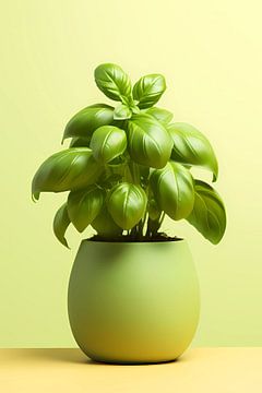 Basil in a pot by haroulita