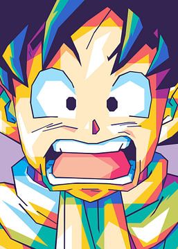 Kleine Goku Popart Portret van Rizky Dwi Aprianda