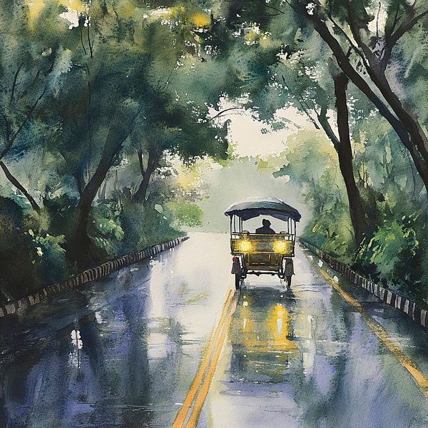 Raindrops on the road by Poster Art Shop