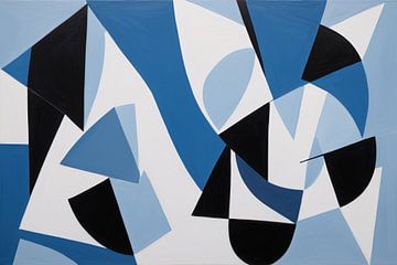 Blue Abstraction Harmony by De Muurdecoratie